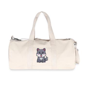 Dessin animé de chien - Sac de sport en toile recyclée Stanley/Stella - blanc naturel - Devant