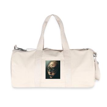 Gold Maskierte Verzauberungsfrau Schwarz -GBC - Recycelte Canvas-Sporttasche von Stanley/Stella - Naturweiß - Vorne
