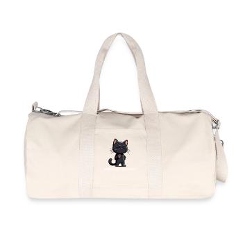Parler à la patte Chat Chats Chat Noir - Sac de sport en toile recyclée Stanley/Stella - blanc naturel - Devant