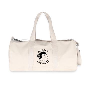 Monkey Business – Affenstarkes Graffiti Jungle - Recycelte Canvas-Sporttasche von Stanley/Stella - Naturweiß - Vorne