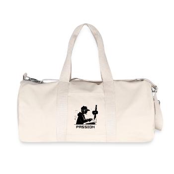 Gamer Silhouette schwarz - Passion - Recycelte Canvas-Sporttasche von Stanley/Stella - Naturweiß - Vorne