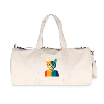 CAT MULTICOLORE – Baby & Kinder - Recycelte Canvas-Sporttasche von Stanley/Stella - Naturweiß - Vorne