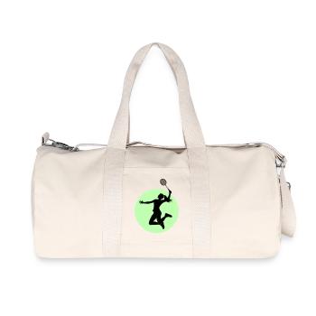 Silhouette du joueur de badminton – Puissance écrasante - Sac de sport en toile recyclée Stanley/Stella - blanc naturel - Devant