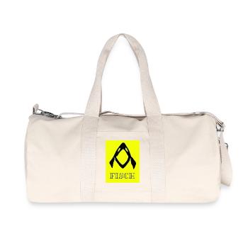 Fish Icon Yellow Graphic - Abstract - Recycled Canvas Sports Bag by Stanley/Stella - natural - Front