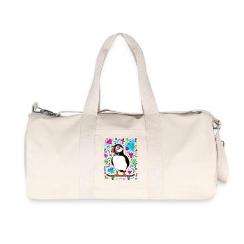 Cooler Skater Papageientaucher Retro - Recycelte Canvas-Sporttasche von Stanley/Stella - Naturweiß - Vorne