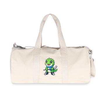 Dessin animé mignon de joueur de hockey sur glace T-Rex avec des dinosaures - Sac de sport en toile recyclée Stanley/Stella - blanc naturel - Devant