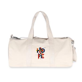 Hope Geometric Lettering - Recycled Canvas Sports Bag by Stanley/Stella - natural - Front