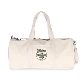Mama im Survival Mode | Kaffee & Wäsche - Recycelte Canvas-Sporttasche von Stanley/Stella - Naturweiß - Vorne