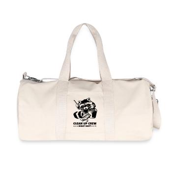 Clean Up Crew – Night Shift Waschbär - Recycelte Canvas-Sporttasche von Stanley/Stella - Naturweiß - Vorne