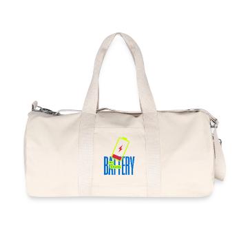 Leuchtende Social Battery - Recycelte Canvas-Sporttasche von Stanley/Stella - Naturweiß - Vorne