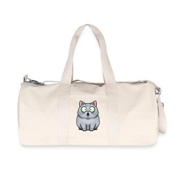 Surprise Cat Cartoon - Recycled Canvas Sports Bag by Stanley/Stella - natural - Front