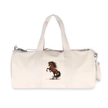 Cheval Cabré Étalon Sauvage Équestre Illustration - Sac de sport en toile recyclée Stanley/Stella - blanc naturel - Devant