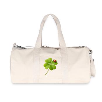 Vierblättriger Klee mit Marienkäfer  - Recycelte Canvas-Sporttasche von Stanley/Stella - Naturweiß - Vorne