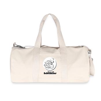 Mann mit Schnauzer (Oberlippenbart) - Recycelte Canvas-Sporttasche von Stanley/Stella - Naturweiß - Vorne
