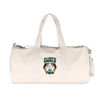Am Liebsten Angeln Mit Papa - Recycelte Canvas-Sporttasche von Stanley/Stella - Naturweiß - Vorne