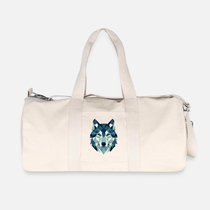 Wolfskopf Polygon Geometrie  - Recycelte Canvas-Sporttasche von Stanley/Stella - Naturweiß