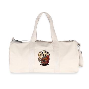 Skeleton Popcorn Cinema Horror Humor - Recycled Canvas Sports Bag by Stanley/Stella - natural - Front