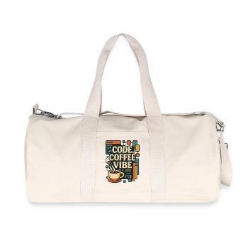 Code Coffee Vibe – Funny Programmer T-Shirt - Recycled Canvas Sports Bag by Stanley/Stella - natural - Front