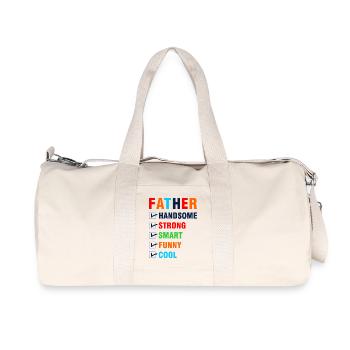 Best Dad Handsome Strong Funny Shirt - Recycled Canvas Sports Bag by Stanley/Stella - natural - Front