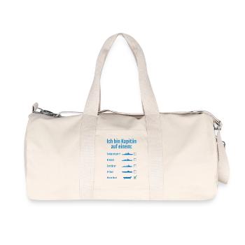 Ich bin Kapitän auf einem Schiff - Recycelte Canvas-Sporttasche von Stanley/Stella - Naturweiß - Vorne