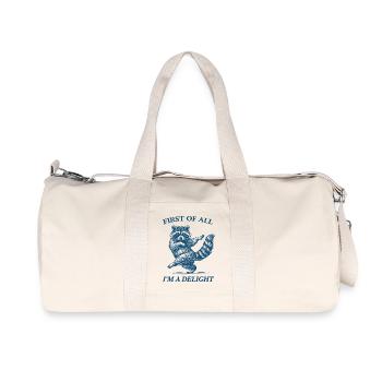 First of All I'm a Delight Raccoon - Recycled Canvas Sports Bag by Stanley/Stella - natural - Front