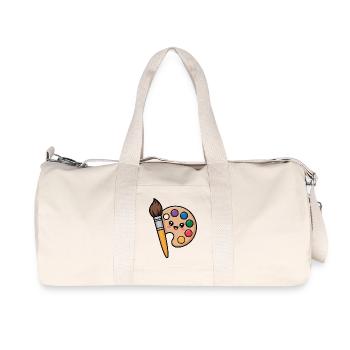 Painter Brush and Paint Palette - Recycled Canvas Sports Bag by Stanley/Stella - natural - Front
