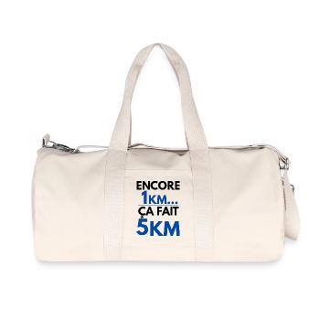 Weitere 1 km sind 5 km humorvolles Laufen - Recycelte Canvas-Sporttasche von Stanley/Stella - Naturweiß - Vorne