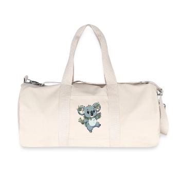 Grüner Koala mit Blattkranz - Recycelte Canvas-Sporttasche von Stanley/Stella - Naturweiß - Vorne