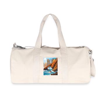 Urban coastal arc in sea and city - Recycled Canvas Sports Bag by Stanley/Stella - natural - Front