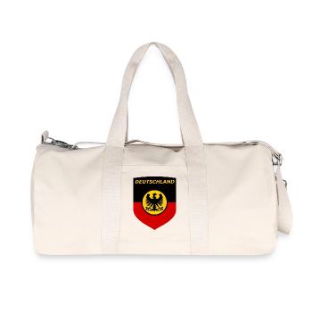 Deutschland Schildflagge mit Adler - Recycelte Canvas-Sporttasche von Stanley/Stella - Naturweiß - Vorne