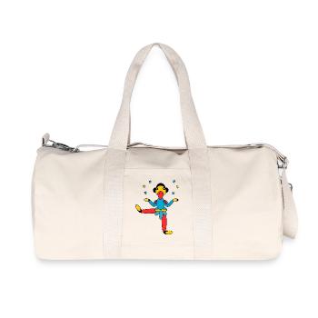 Colorful bird in dance - Recycled Canvas Sports Bag by Stanley/Stella - natural - Front