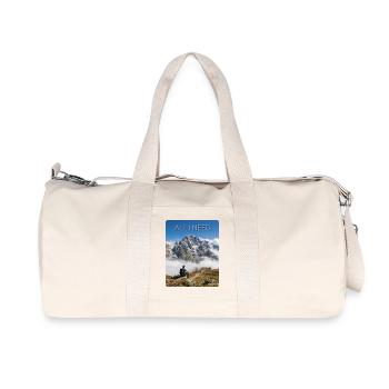 ALL I NEED – Mountain, Hiking, Passion! - Recycled Canvas Sports Bag by Stanley/Stella - natural - Front