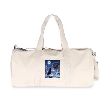 Howling to the Moon Meme Dog Affenpinscher - Recycled Canvas Sports Bag by Stanley/Stella - natural - Front
