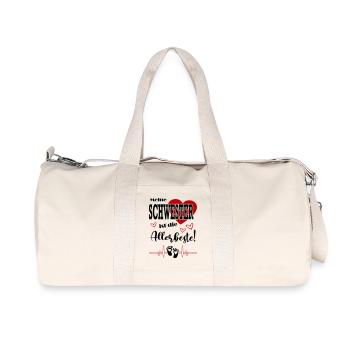 Meine Schwester ist die beste Baby Säugling Füße - Recycelte Canvas-Sporttasche von Stanley/Stella - Naturweiß - Vorne