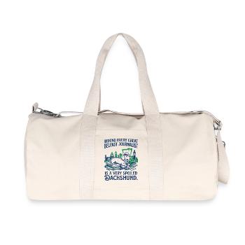 Belfast Journalist And Spoiled Dachshund Dog - Recycelte Canvas-Sporttasche von Stanley/Stella - Naturweiß - Vorne