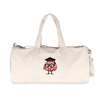 Gehirn mit Brille - Recycelte Canvas-Sporttasche von Stanley/Stella - Naturweiß - Vorne