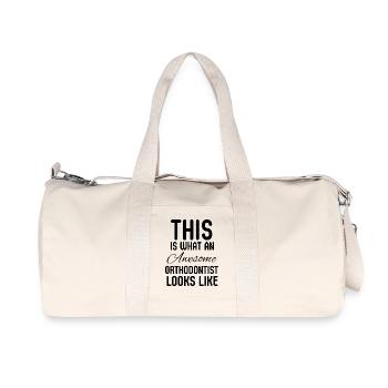 Lustiger Kieferorthopäde, Zahntherapeut, Zahnarzt, Zahnarzt - Recycelte Canvas-Sporttasche von Stanley/Stella - Naturweiß - Vorne