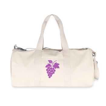 Purpurne Trauben Silhouette - Recycelte Canvas-Sporttasche von Stanley/Stella - Naturweiß - Vorne