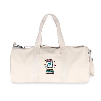 Hunting for Shiny Stones - Sports Card Motif - Recycled Canvas Sports Bag by Stanley/Stella - natural - Front