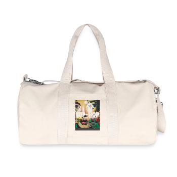 Hip Hop Graffiti Portrait with Bicycle - Recycled Canvas Sports Bag by Stanley/Stella - natural - Front