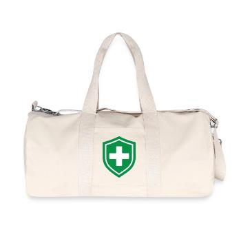 First Aid Shield Medical Emergency Healthcare Symb - Recycled Canvas Sports Bag by Stanley/Stella - natural - Front