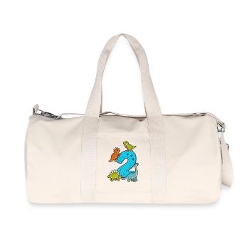 2 Jahre alt 2. Geburtstag Dino - Recycelte Canvas-Sporttasche von Stanley/Stella - Naturweiß - Vorne