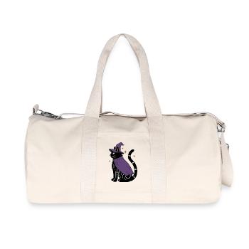 Magische Halloween Katze als Hexe - Bunt - Recycelte Canvas-Sporttasche von Stanley/Stella - Naturweiß - Vorne