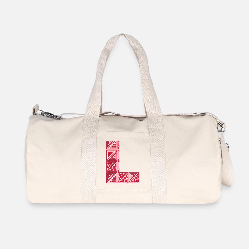 Buchstabe L - Recycelte Canvas-Sporttasche von Stanley/Stella - Naturweiß