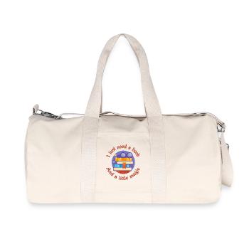 Ich brauche nur ein Buch und ein bisschen Magie - Recycelte Canvas-Sporttasche von Stanley/Stella - Naturweiß - Vorne
