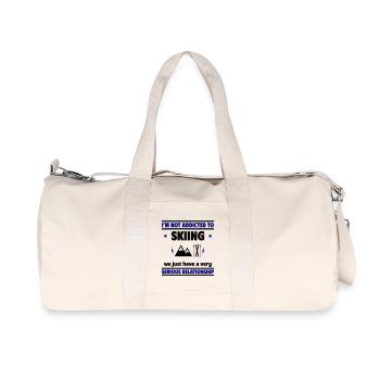 Je ne suis pas accro au ski - Sac de sport en toile recyclée Stanley/Stella - blanc naturel - Devant