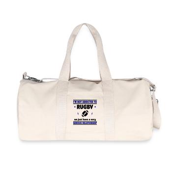 I'm not addicted to rugby - Recycled Canvas Sports Bag by Stanley/Stella - natural - Front