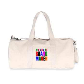 wir sind die brandmauer - Recycelte Canvas-Sporttasche von Stanley/Stella - Naturweiß - Vorne