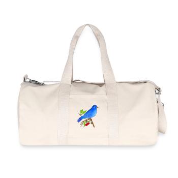 Blauer Vogel - Recycelte Canvas-Sporttasche von Stanley/Stella - Naturweiß - Vorne