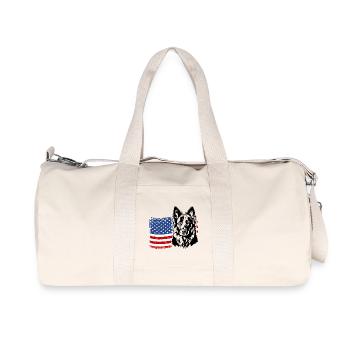 Berger Allemand US Amérique Drapeau Wilsigns - Sac de sport en toile recyclée Stanley/Stella - blanc naturel - Devant